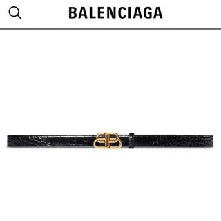 BALENCIAGA BB THIN ロゴベルト ブラック