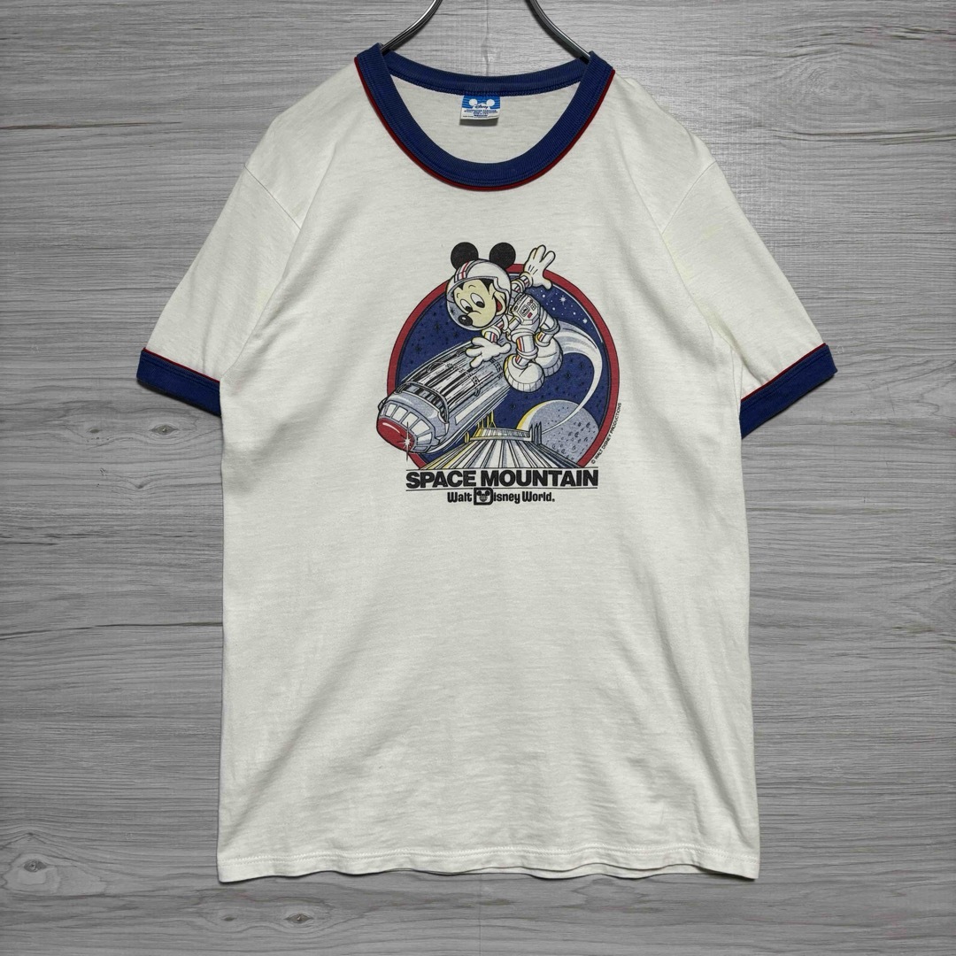 Disney(ディズニー)の【入手困難】ディズニー　Tシャツ　リンガー　スペマースマウンテン　80s レア メンズのトップス(Tシャツ/カットソー(半袖/袖なし))の商品写真