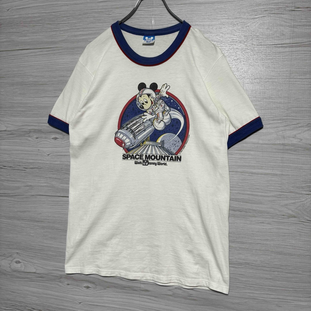 Disney(ディズニー)の【入手困難】ディズニー　Tシャツ　リンガー　スペマースマウンテン　80s レア メンズのトップス(Tシャツ/カットソー(半袖/袖なし))の商品写真