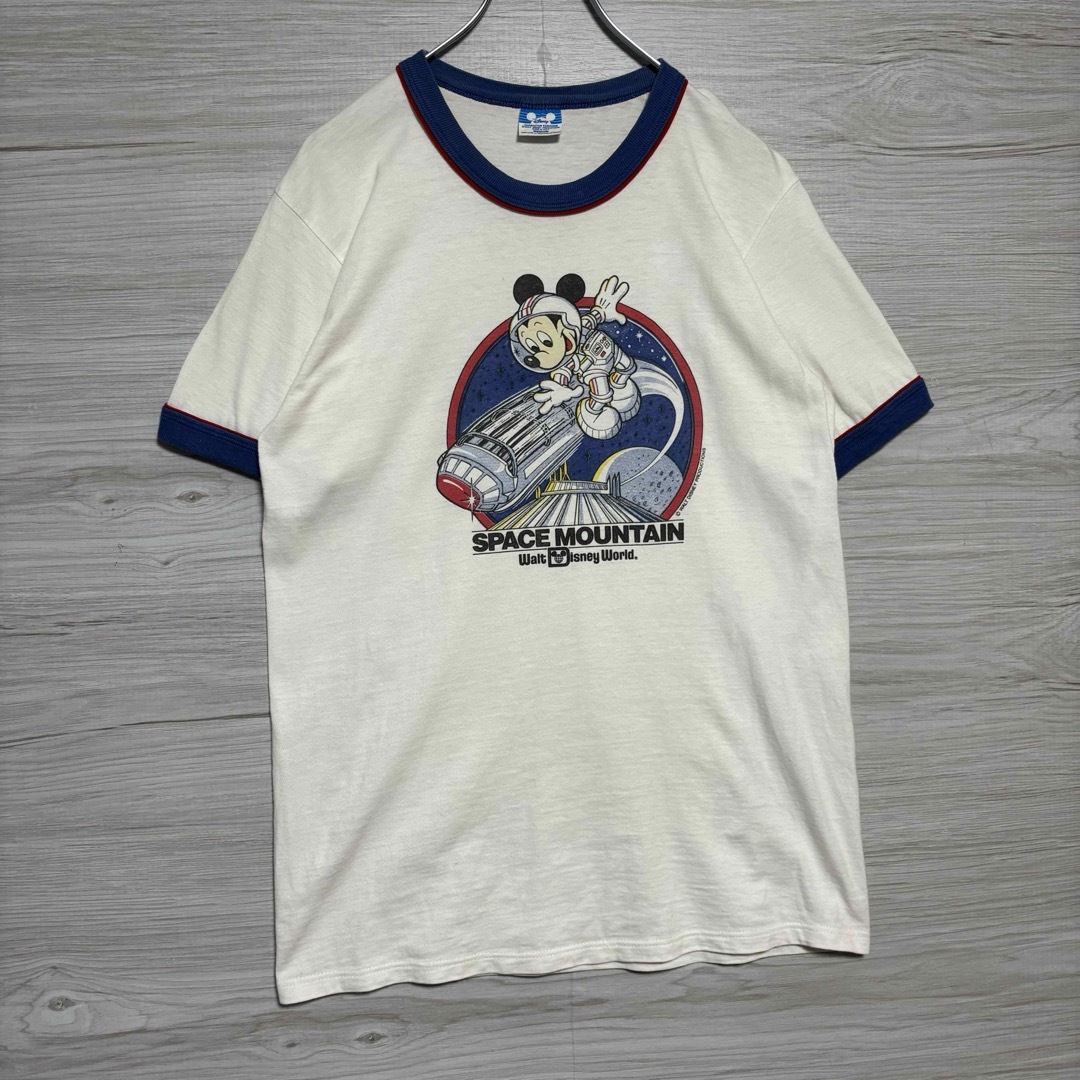 Disney(ディズニー)の【入手困難】ディズニー　Tシャツ　リンガー　スペマースマウンテン　80s レア メンズのトップス(Tシャツ/カットソー(半袖/袖なし))の商品写真