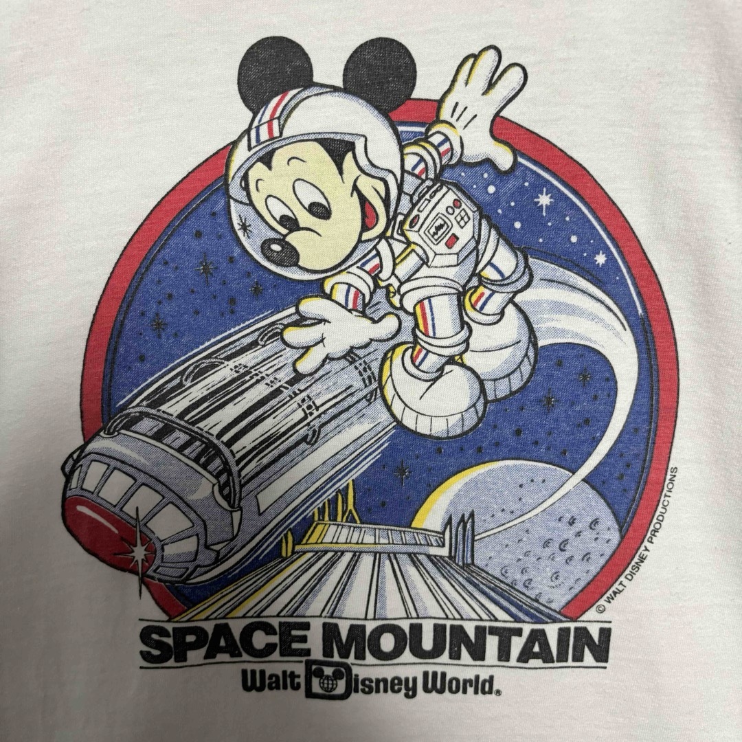 Disney(ディズニー)の【入手困難】ディズニー　Tシャツ　リンガー　スペマースマウンテン　80s レア メンズのトップス(Tシャツ/カットソー(半袖/袖なし))の商品写真