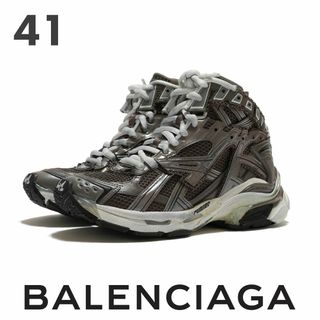 Balenciaga - BALENCIAGA グレー×ブラック ハイカットスニーカー