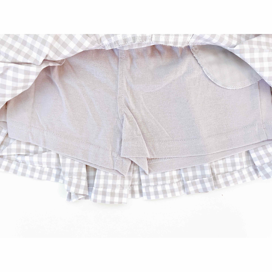 petit main(プティマイン)のpetit main チェック花刺繍スカート‎🤍 キッズ/ベビー/マタニティのキッズ服女の子用(90cm~)(スカート)の商品写真