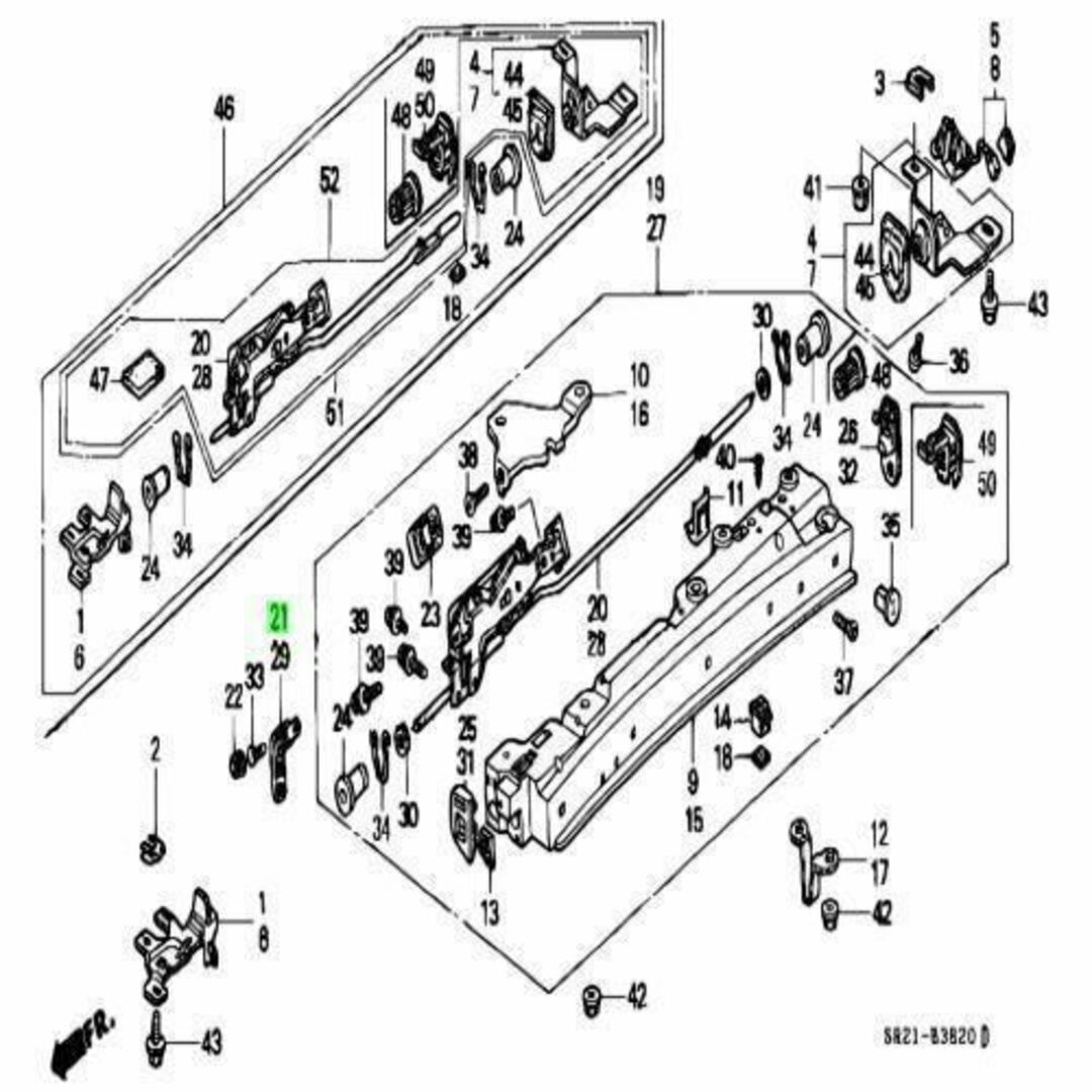 ホンダ(ホンダ)のホンダ CR-X ハンドル LR ルーフサイドキャップ スクリュー ロック 自動車/バイクの自動車(車種別パーツ)の商品写真