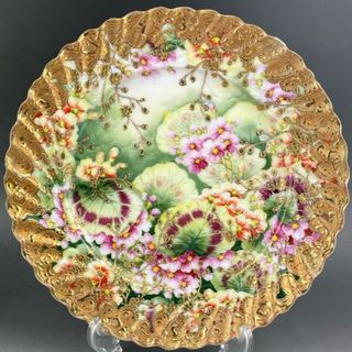 ノリタケ(Noritake)のオールドニッポン 21.5cm 里帰り 花文金盛皿 金盛り 一陳盛り(陶芸)