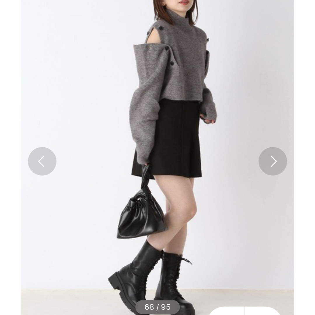 heather(ヘザー)のハイウエストレザーショートパンツ 黒 ブラック S ladyショーパン ヘザー レディースのパンツ(ショートパンツ)の商品写真