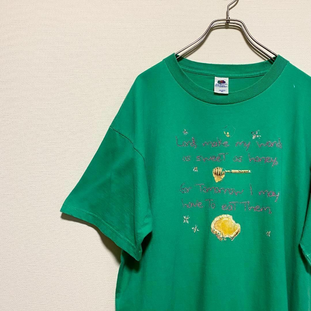 FRUIT OF THE LOOM(フルーツオブザルーム)のアメリカ古着　フルーツオブザルーム　USA製 プリント　半袖 Tシャツ E22 メンズのトップス(Tシャツ/カットソー(半袖/袖なし))の商品写真
