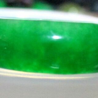 希少  ミャンマー産 高級 本翡翠Green原石 コレクター指輪 17号(リング(指輪))