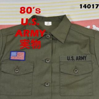 ミリタリー(MILITARY)の米軍 支給品 80’ｓ コットンシャツ 14017c USA製 実物 ビンテージ(シャツ/ブラウス(長袖/七分))