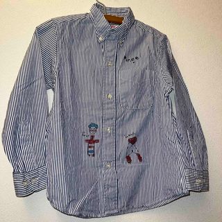 デニムダンガリー(DENIM DUNGAREE)の美品デニム＆ダンガリーストライププリントシャツ130(ブラウス)