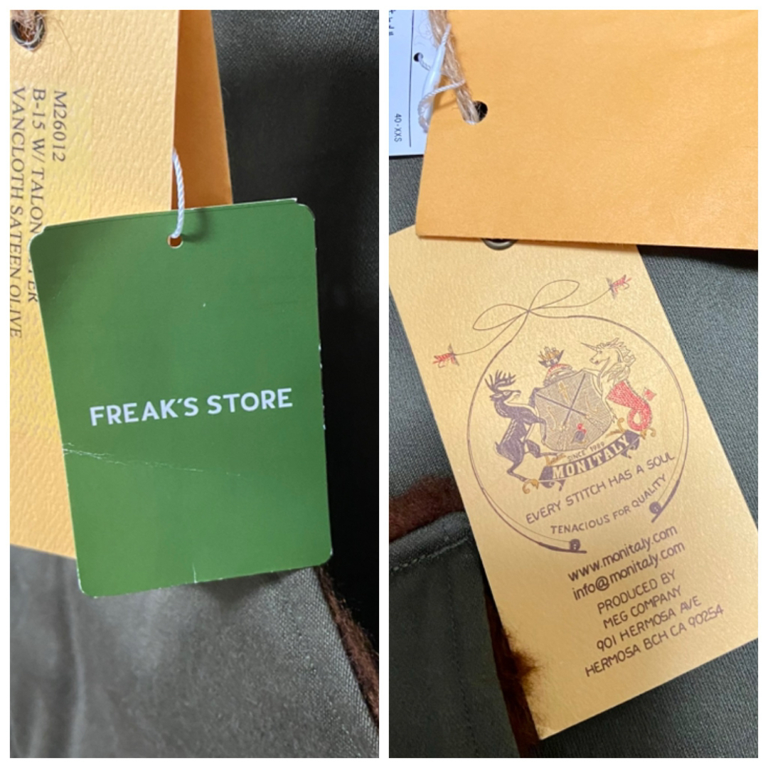 FREAK'S STORE(フリークスストア)の新品 フリークスストア MONITALY フライトジャケット 定価66000円 レディースのジャケット/アウター(ミリタリージャケット)の商品写真