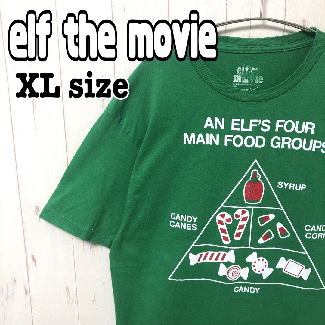 elf the movie オーバーサイズ tシャツ ビッグシルエット 緑 古着 メンズのトップス(Tシャツ/カットソー(半袖/袖なし))の商品写真