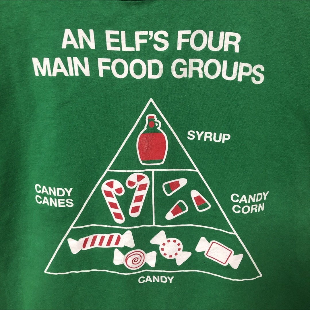 elf the movie オーバーサイズ tシャツ ビッグシルエット 緑 古着 メンズのトップス(Tシャツ/カットソー(半袖/袖なし))の商品写真