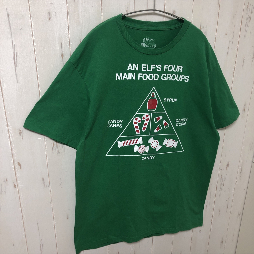 elf the movie オーバーサイズ tシャツ ビッグシルエット 緑 古着 メンズのトップス(Tシャツ/カットソー(半袖/袖なし))の商品写真