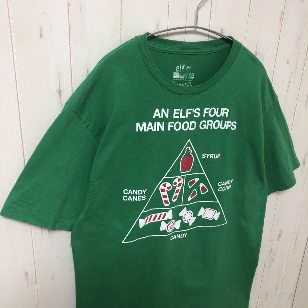 elf the movie オーバーサイズ tシャツ ビッグシルエット 緑 古着 メンズのトップス(Tシャツ/カットソー(半袖/袖なし))の商品写真