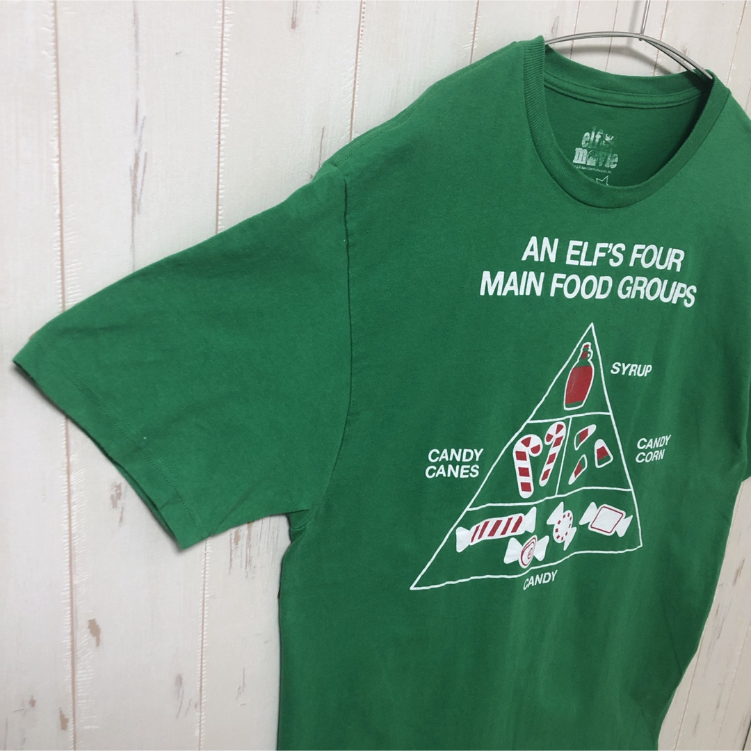 elf the movie オーバーサイズ tシャツ ビッグシルエット 緑 古着 メンズのトップス(Tシャツ/カットソー(半袖/袖なし))の商品写真