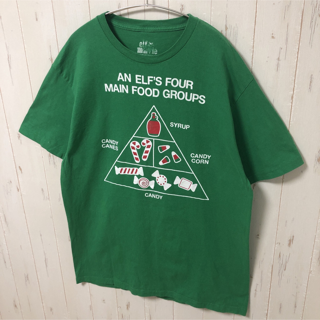 elf the movie オーバーサイズ tシャツ ビッグシルエット 緑 古着 メンズのトップス(Tシャツ/カットソー(半袖/袖なし))の商品写真