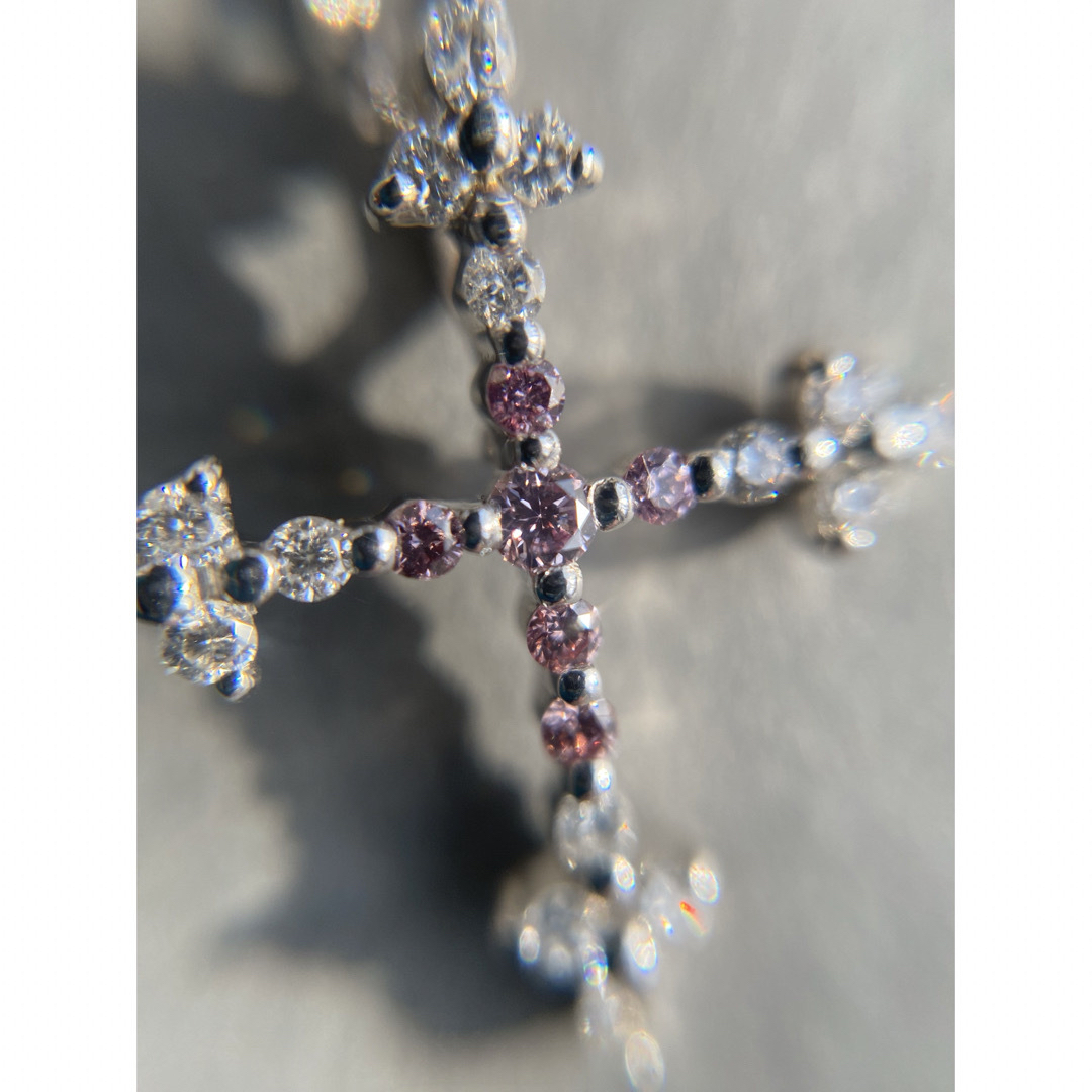 K18WG  天然ピンクダイヤモンド　ネックレス　最終価格 レディースのアクセサリー(ネックレス)の商品写真