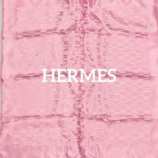 エルメス(Hermes)の極美品 ★HERMES★ ミニスカーフ プチカレ Hロゴ シルク ピンク(バンダナ/スカーフ)