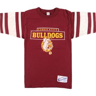 チャンピオン(Champion)の古着 80年代 チャンピオン Champion トリコタグ カレッジ フットボールTシャツ USA製 メンズS ヴィンテージ /eaa424382(Tシャツ/カットソー(半袖/袖なし))