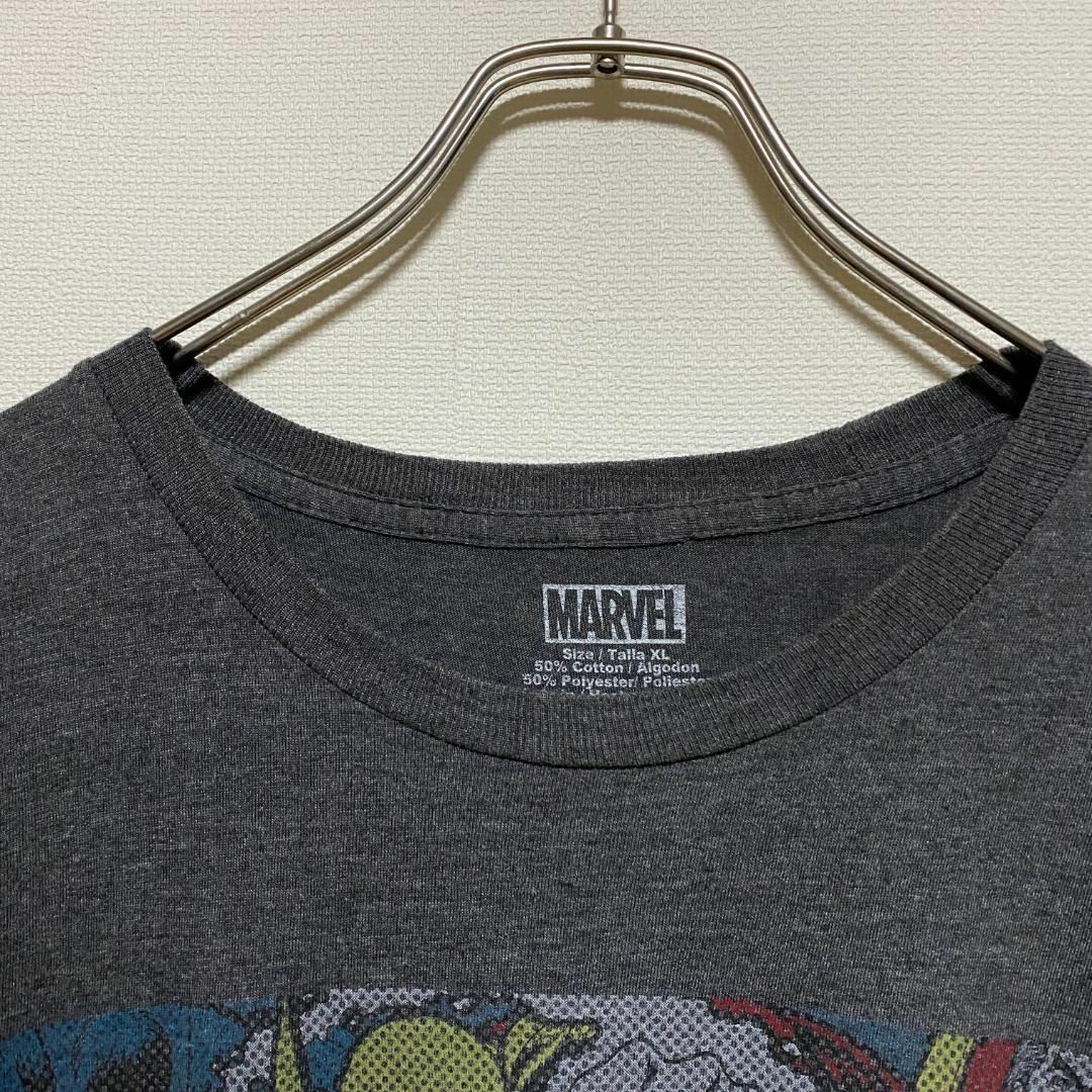 MARVEL(マーベル)のアメリカ古着　マーベル 集合プリント　スパイダーマン　アイアンマン　半袖Tシャツ メンズのトップス(Tシャツ/カットソー(半袖/袖なし))の商品写真