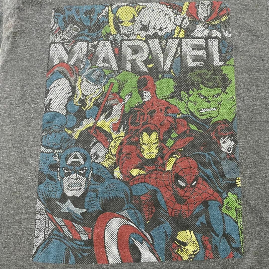 MARVEL(マーベル)のアメリカ古着　マーベル 集合プリント　スパイダーマン　アイアンマン　半袖Tシャツ メンズのトップス(Tシャツ/カットソー(半袖/袖なし))の商品写真