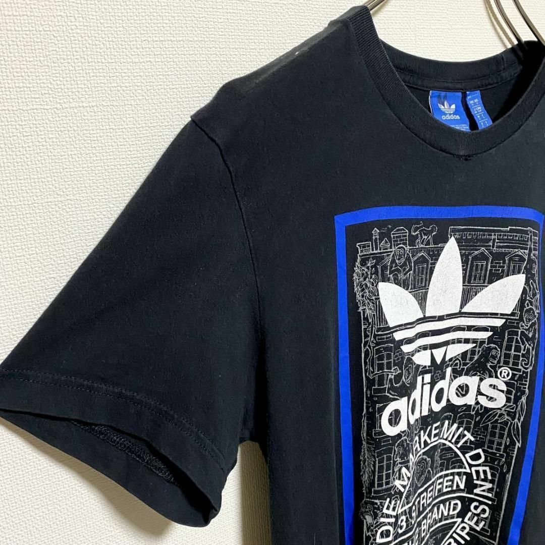 adidas(アディダス)のアメリカ古着　トレフォイル　三つ葉ロゴ　ブラック　黒　コットン　D31 メンズのトップス(Tシャツ/カットソー(半袖/袖なし))の商品写真