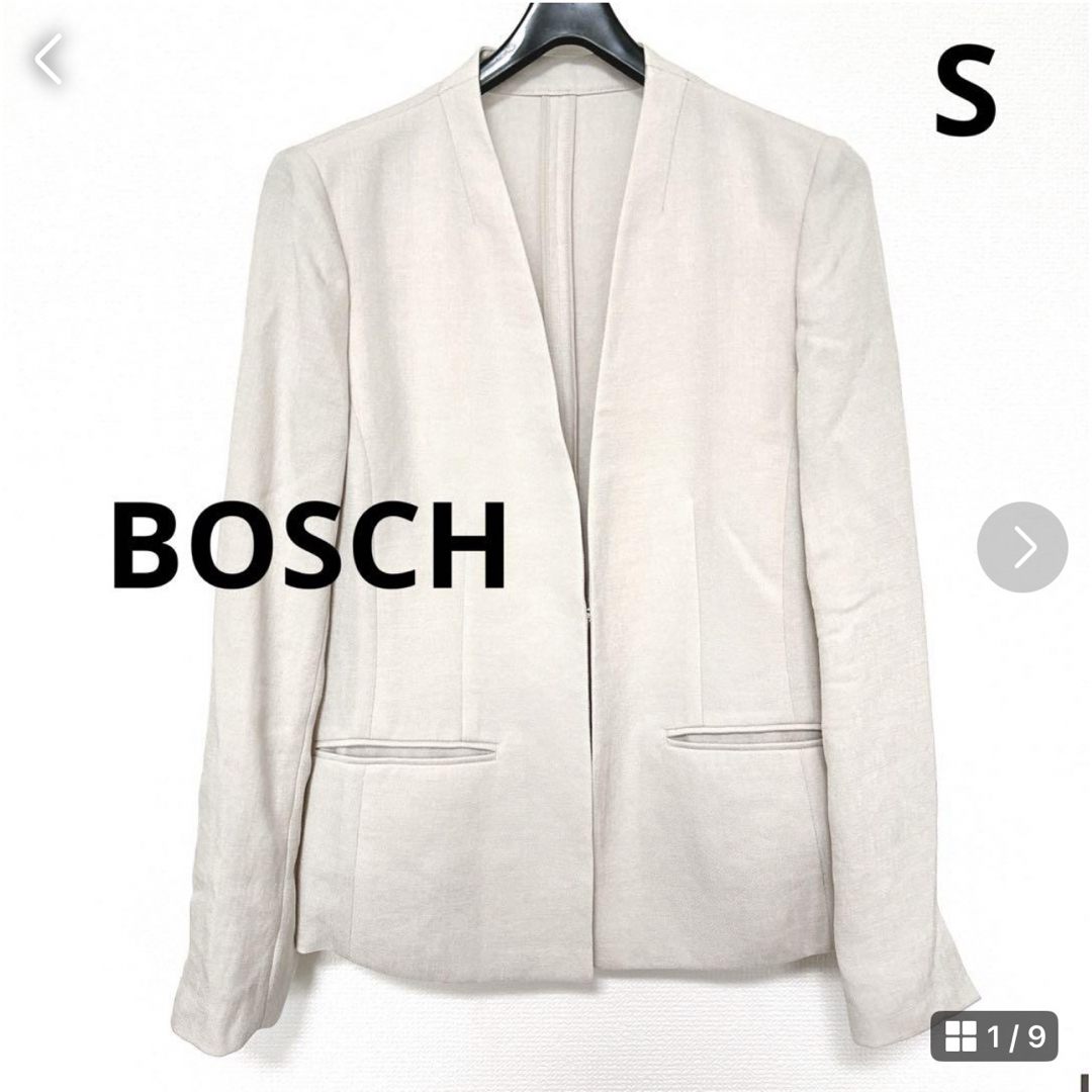 BOSCH(ボッシュ)の★美品★BOSCH サマーノーカラージャケット S ベージュ レディースのジャケット/アウター(ノーカラージャケット)の商品写真