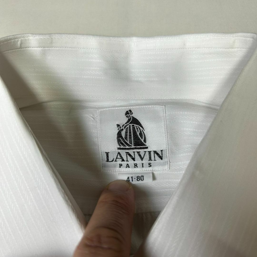 LANVIN(ランバン)の80～90s 日本製 LANVIN PARIS ストライプ 白シャツ 41-80 メンズのトップス(シャツ)の商品写真