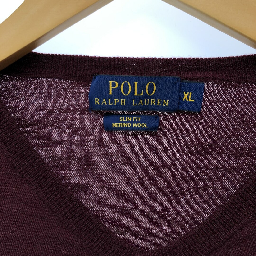 Ralph Lauren(ラルフローレン)の古着 ラルフローレン Ralph Lauren POLO by Ralph Lauren Vネック メリノウールニットセーター メンズL /eaa399698 メンズのトップス(ニット/セーター)の商品写真