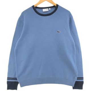 ラコステ(LACOSTE)の古着 ラコステ LACOSTE コットンニットセーター メンズXL /eaa399619(ニット/セーター)