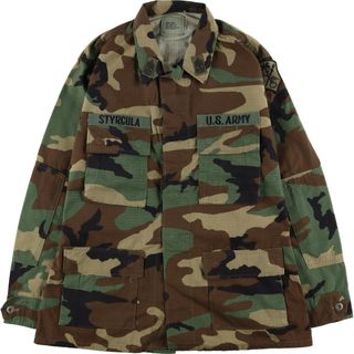 古着 90年代 米軍実品 U.S.ARMY 迷彩柄 ウッドランドカモ B.D.U ミリタリージャケット USA製 MEDIUM-REGULAR メンズM ヴィンテージ /eaa421690(ミリタリージャケット)