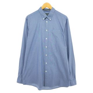 エディーバウアー(Eddie Bauer)の古着 エディーバウアー Eddie Bauer WRINKLE RESISTANT RELAXED FIT 長袖 ボタンダウンストライプシャツ メンズL 長袖 /eaa421823(シャツ)