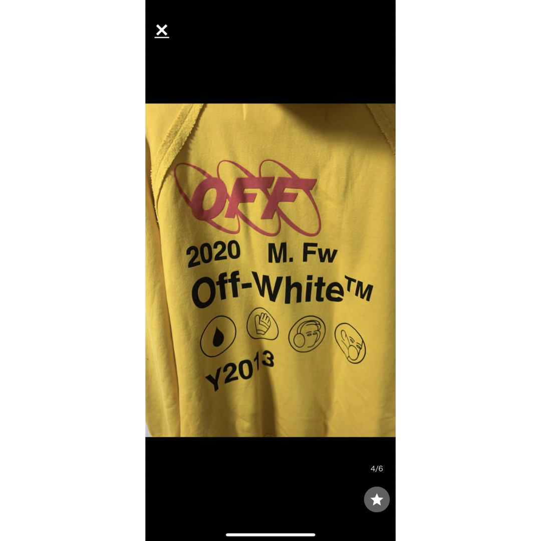 OFF-WHITE(オフホワイト)の本物 OFF-WHITE,オフホワイト,プルオーバーパーカー 19AW Lサイズ メンズのトップス(パーカー)の商品写真