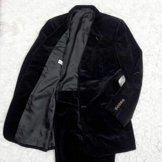 ポールスミス(Paul Smith)の美品 L ポールスミス ベロア スーツ セットアップ ツーピース 黒 日本製(セットアップ)