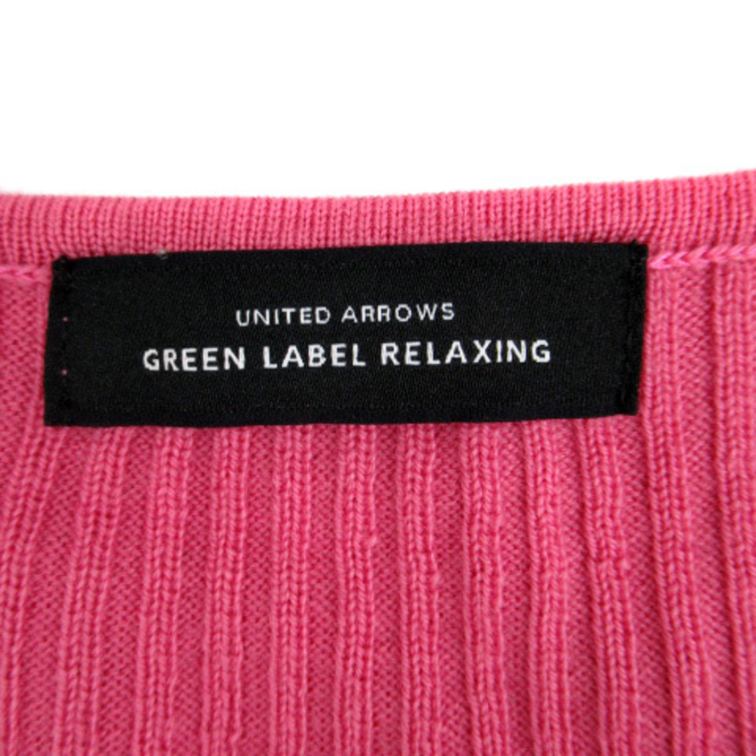 UNITED ARROWS green label relaxing(ユナイテッドアローズグリーンレーベルリラクシング)のグリーンレーベルリラクシング リブニット カットソー 長袖 Vネック ピンク レディースのトップス(ニット/セーター)の商品写真