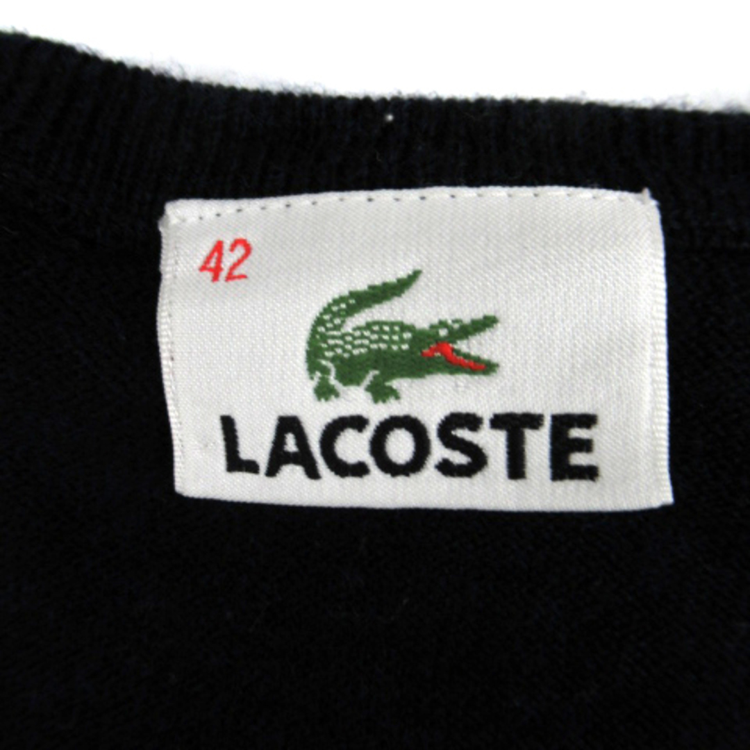 LACOSTE(ラコステ)のラコステ LACOSTE ニット セーター 長袖 ウール 42 大きいサイズ 紺 レディースのトップス(ニット/セーター)の商品写真