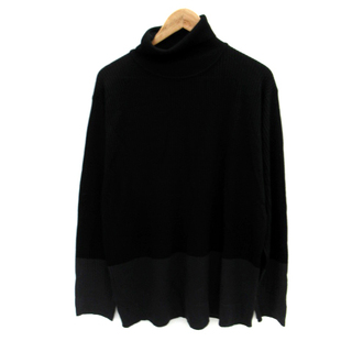 コムサイズム(COMME CA ISM)のコムサイズム ニット セーター 長袖 リブ 切替 LL 大きいサイズ 黒(ニット/セーター)
