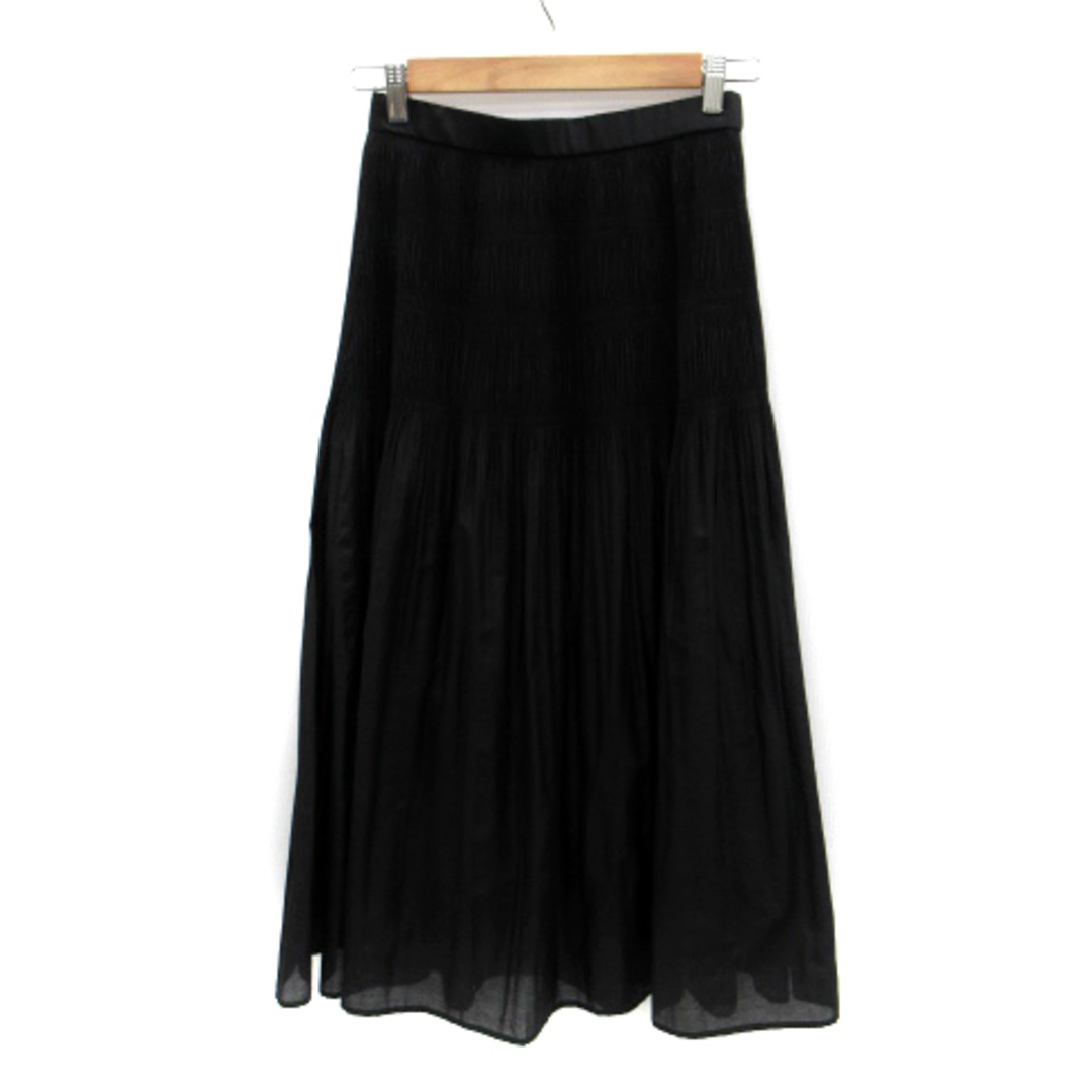 PLST(プラステ)のプラステ PLST フレアスカート ギャザースカート マキシ丈 ロング丈 S 黒 レディースのスカート(ロングスカート)の商品写真