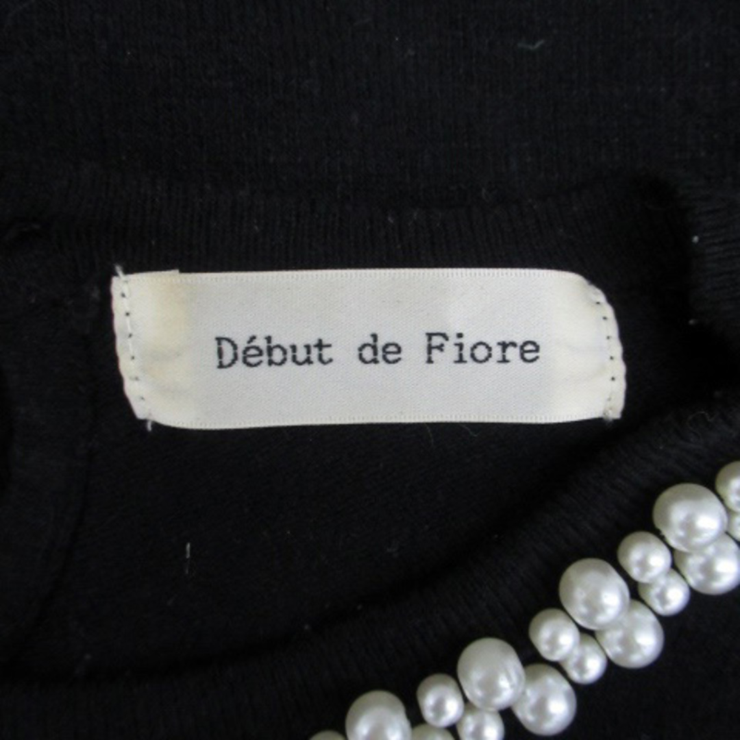 Debut de Fiore(デビュードフィオレ)のデビュー ド フィオレ ニット カットソー 長袖 フェイクパール 38 黒 レディースのトップス(ニット/セーター)の商品写真