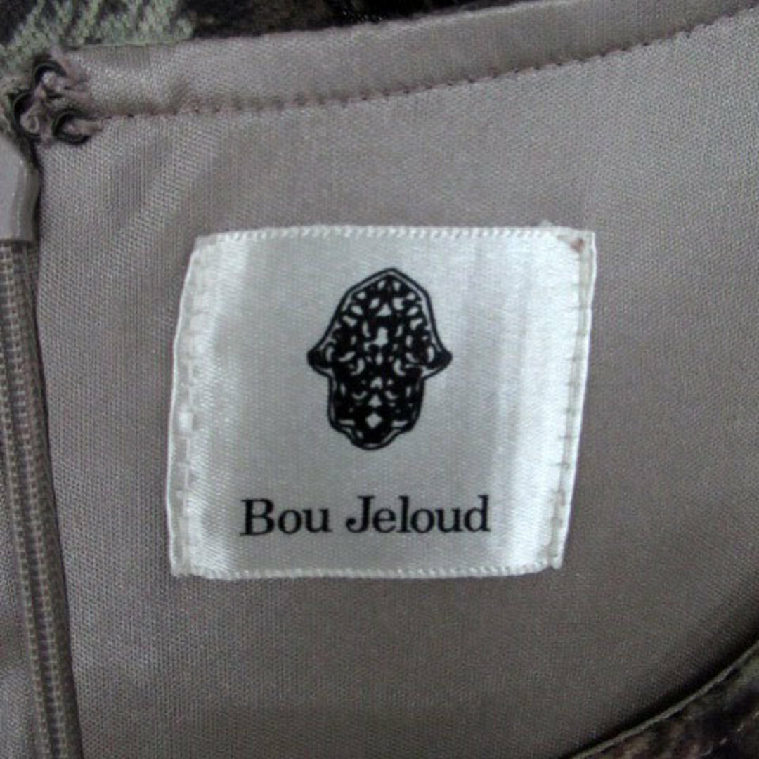 Bou Jeloud(ブージュルード)のブージュルード ワンピース ラウンドネック 花柄 38 マルチカラー グレージュ レディースのワンピース(ミニワンピース)の商品写真