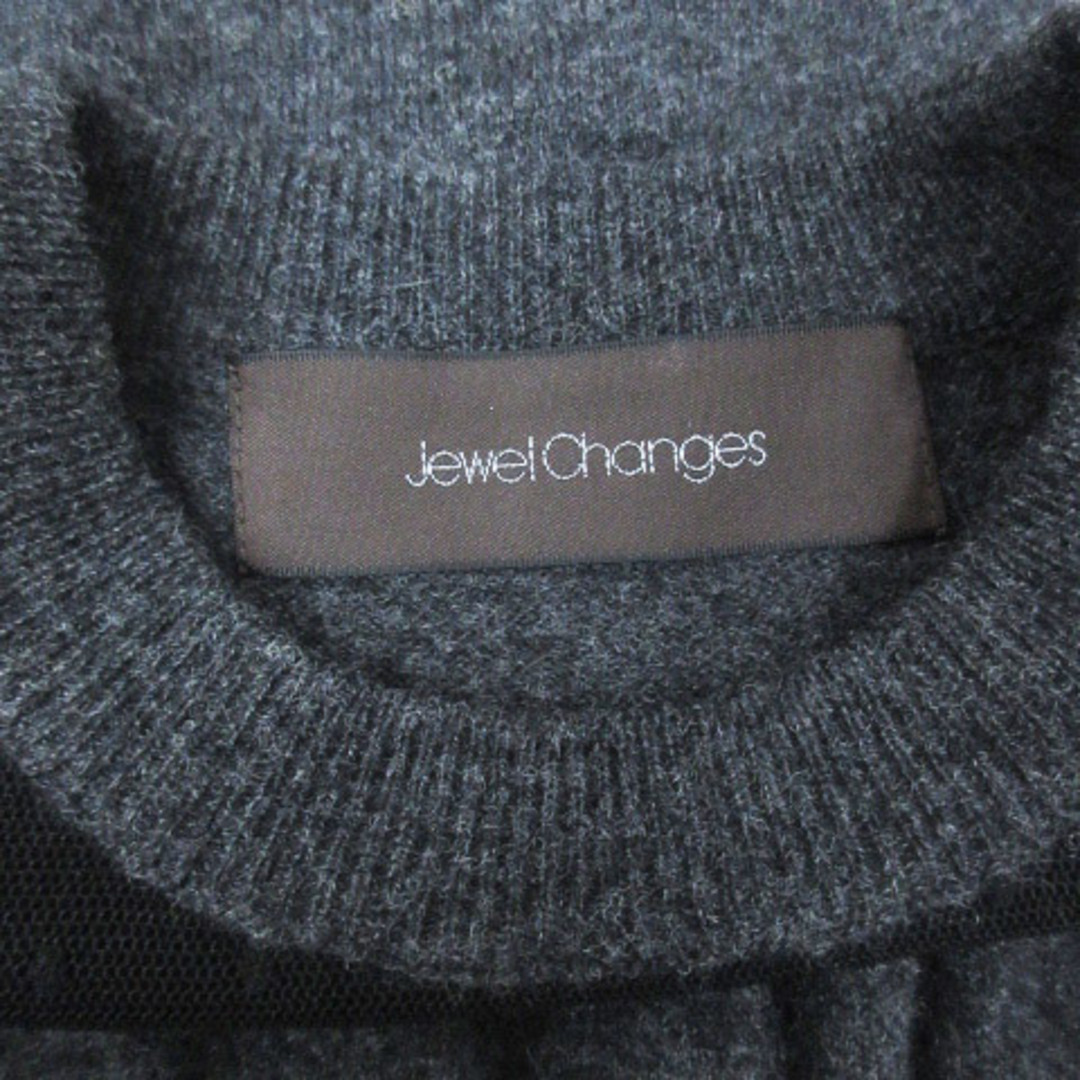 Jewel Changes(ジュエルチェンジズ)のジュエルチェンジズ アローズ ニット セーター 長袖 F チャコールグレー 黒 レディースのトップス(ニット/セーター)の商品写真