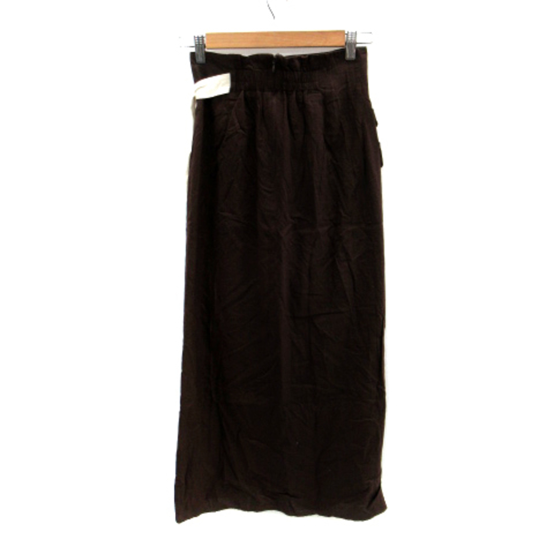 MURUA(ムルーア)のムルーア MURUA フレアスカート スリット リネン混 S ブラウン レディースのスカート(ロングスカート)の商品写真