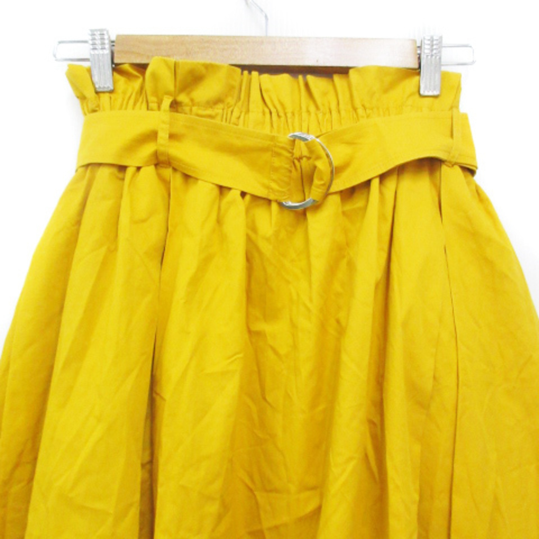 other(アザー)のケティシェリー フレアスカート ギャザースカート ロング丈 無地 2 黄色 レディースのスカート(ロングスカート)の商品写真
