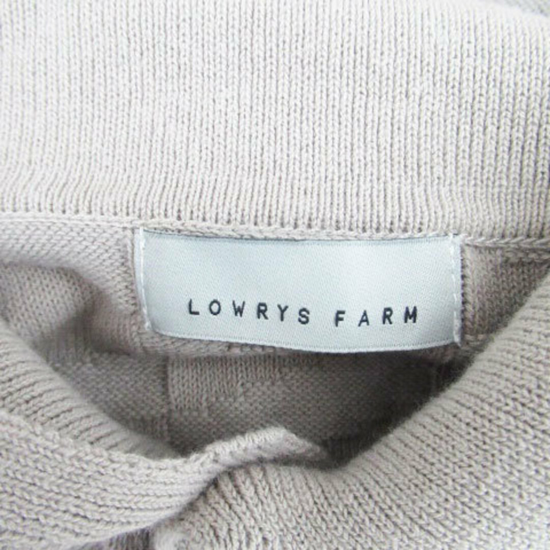 LOWRYS FARM(ローリーズファーム)のローリーズファーム ニットシャツ カットソー 半袖 総柄 ポロカラー M グレー レディースのトップス(ニット/セーター)の商品写真