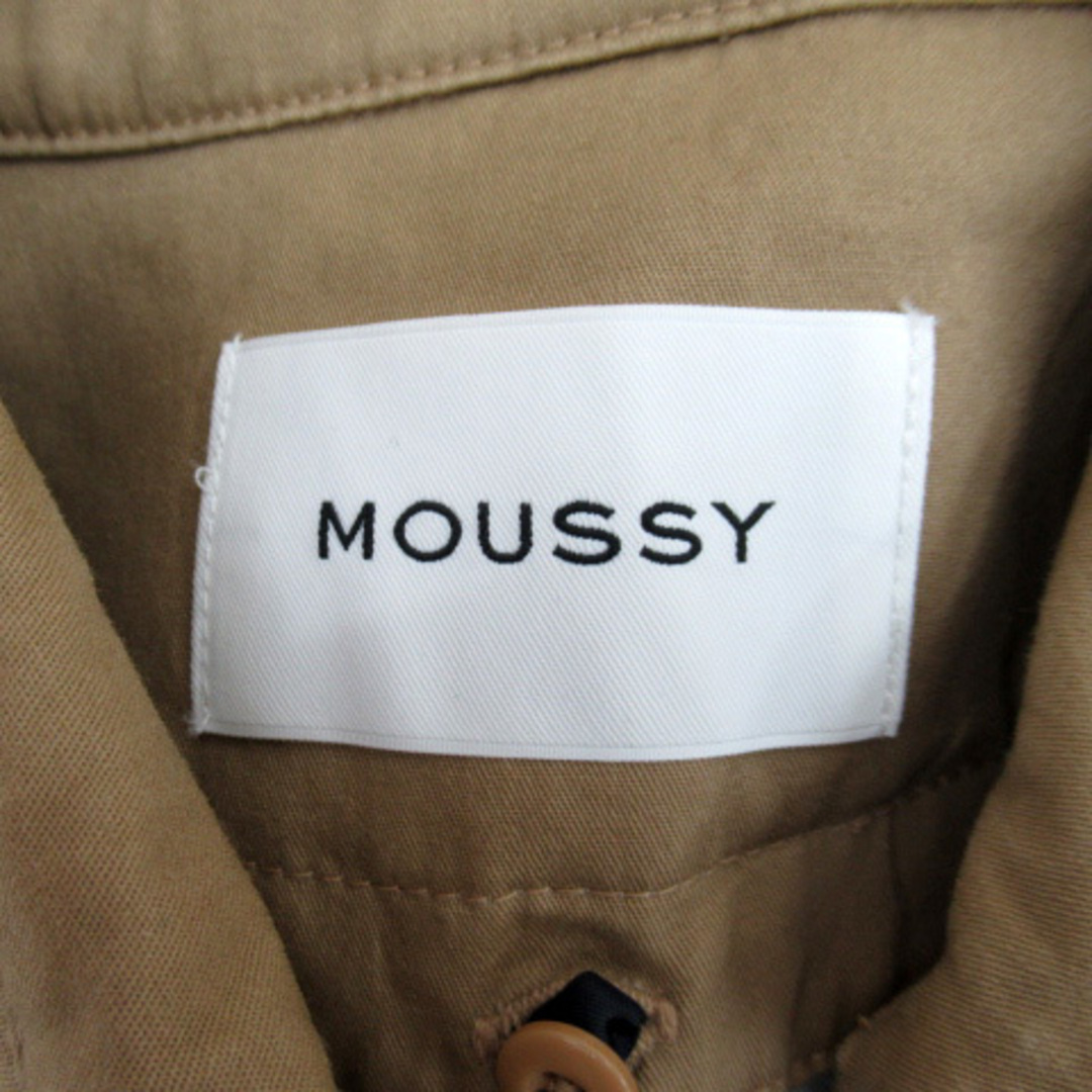 moussy(マウジー)のマウジー トレンチコート スプリングコート ロング丈 ベルト付 ライナー付 茶 レディースのジャケット/アウター(トレンチコート)の商品写真