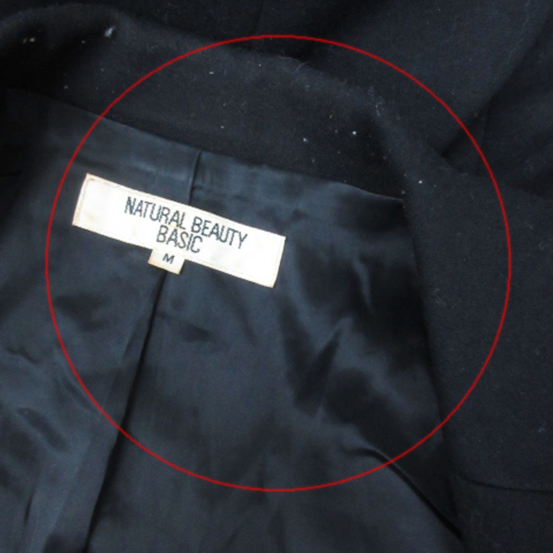 NATURAL BEAUTY BASIC(ナチュラルビューティーベーシック)のナチュラルビューティーベーシック テーラードジャケット ミドル丈 総裏地 M 黒 レディースのジャケット/アウター(その他)の商品写真