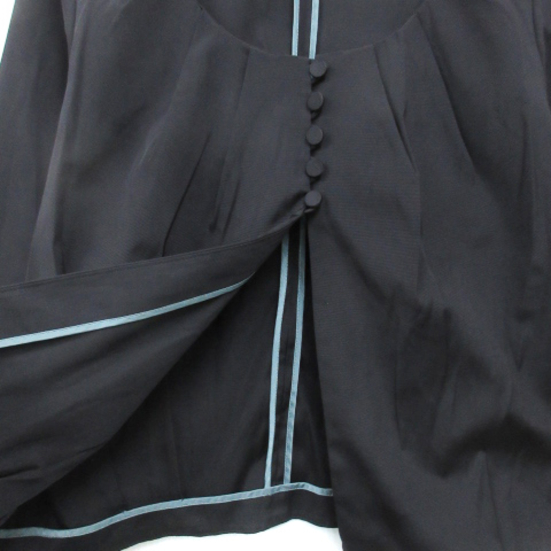 ROPE’(ロペ)のロペ ノーカラージャケット 薄手 ミドル丈 七分袖 シングルボタン 9 黒 レディースのジャケット/アウター(その他)の商品写真