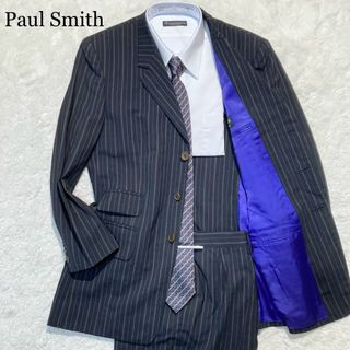 ポールスミス(Paul Smith)の【極美品】ポールスミス スーツ アルテクスティル 黒 ストライプ S(その他)