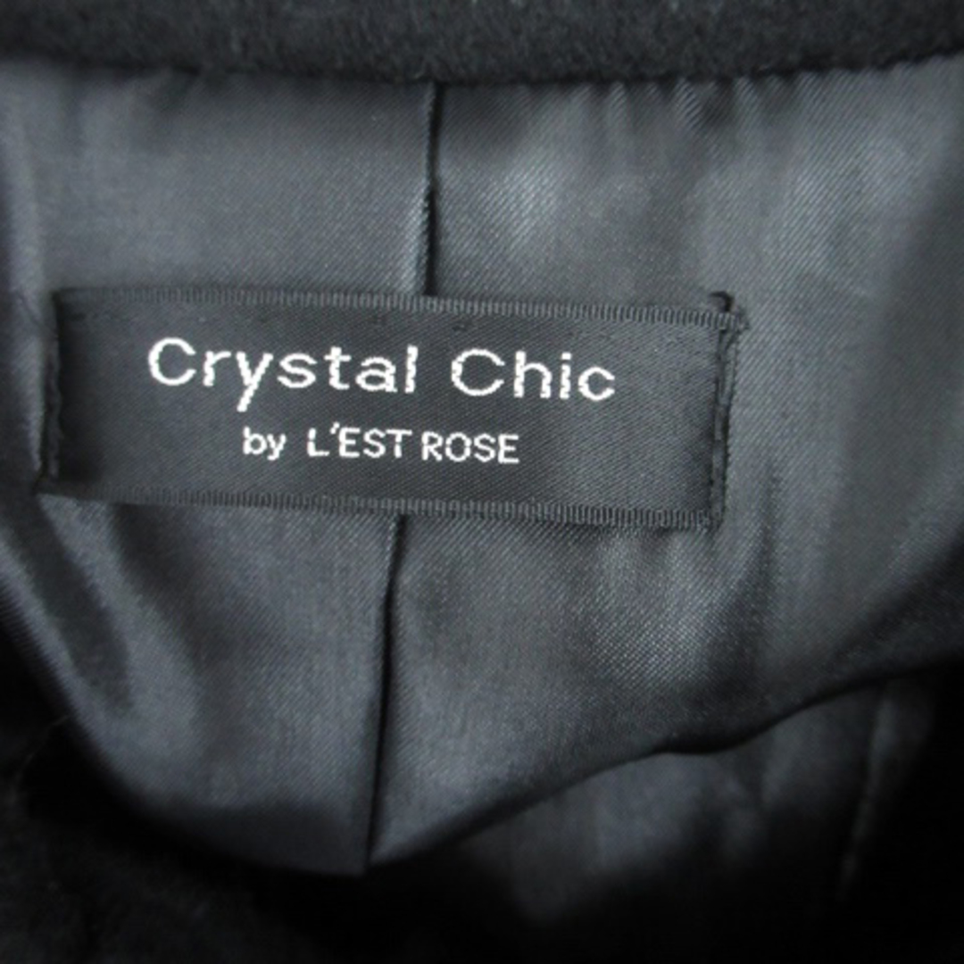 L'EST ROSE(レストローズ)のレストローズ Crystal Chic コート ラウンドカラー ウール 2 黒 レディースのジャケット/アウター(その他)の商品写真